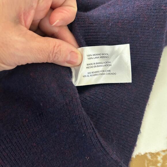 Orvis Sweater 100% Merino Wool Mens VNeck SZXL Purple Winter Comfortcore Classic - Picture 6 of 8